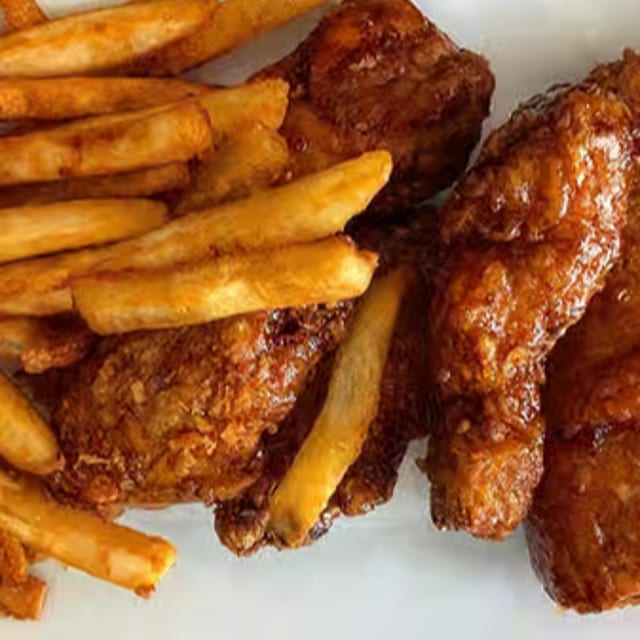 Wings with Fries.